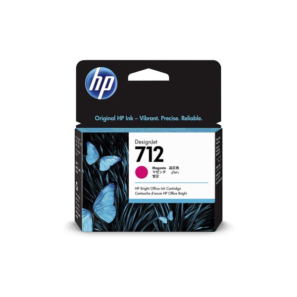 HP 712 Magenta 29-ml Genuine Ink Cartridge (3ED68A) for DesignJet T650, T630, T230, T210 & Studio Plotter Printers