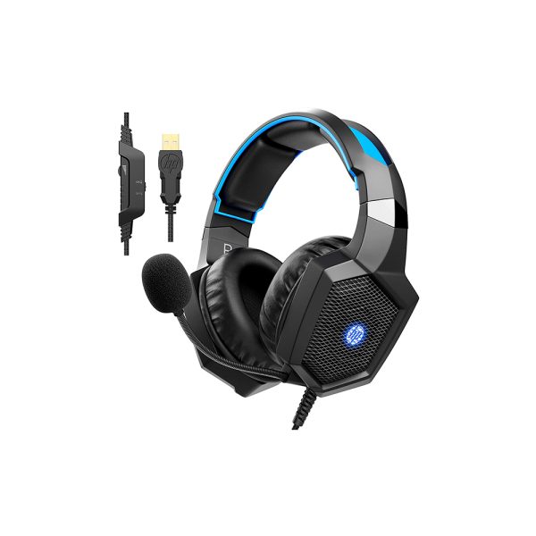 HP Stereo Gaming Headset PC Over Ear Headphones 7.1 Surround Sound with Mic for PC/Mac/Laptop Gamer Headset with Noise Cancelling Mic Comfortable Design and LED Lights